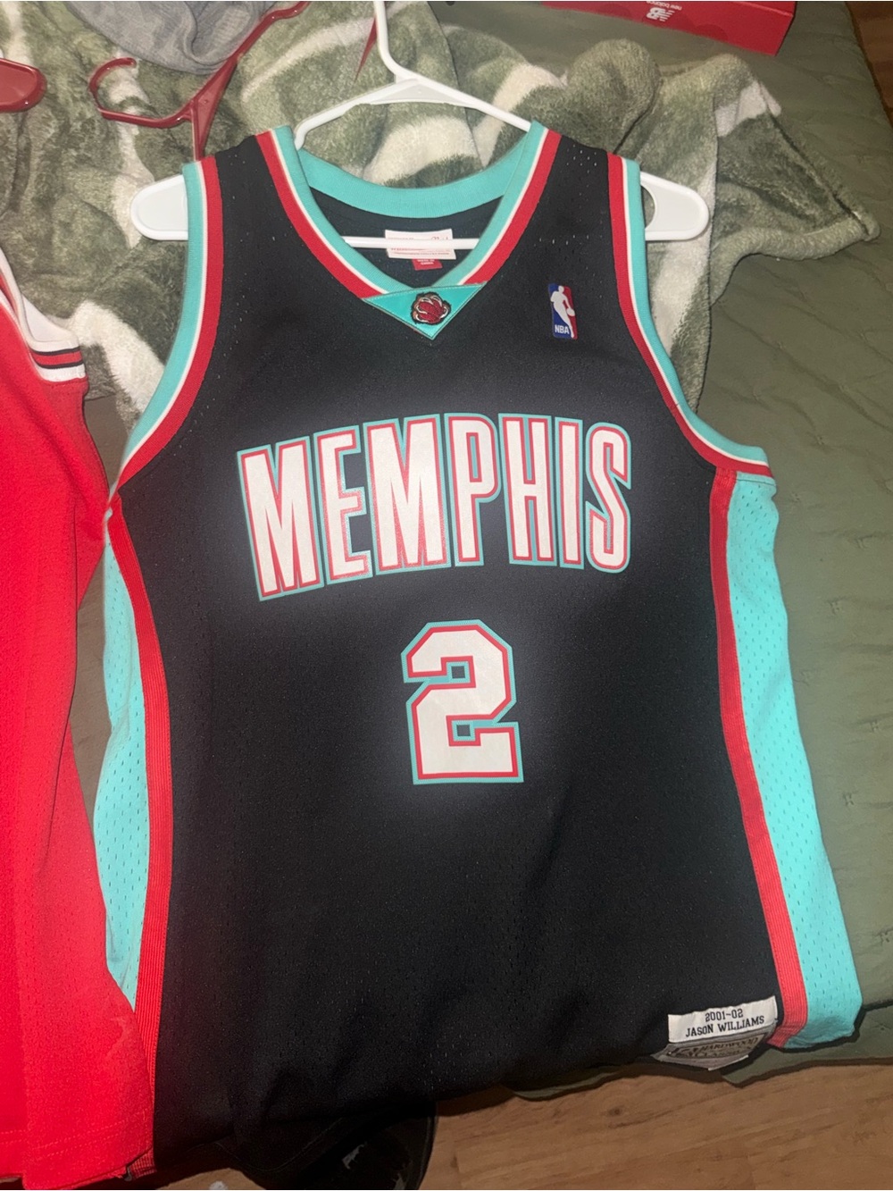 Mitchell & Ness Black Memphis Jersey with Teal and Red Trim - #2